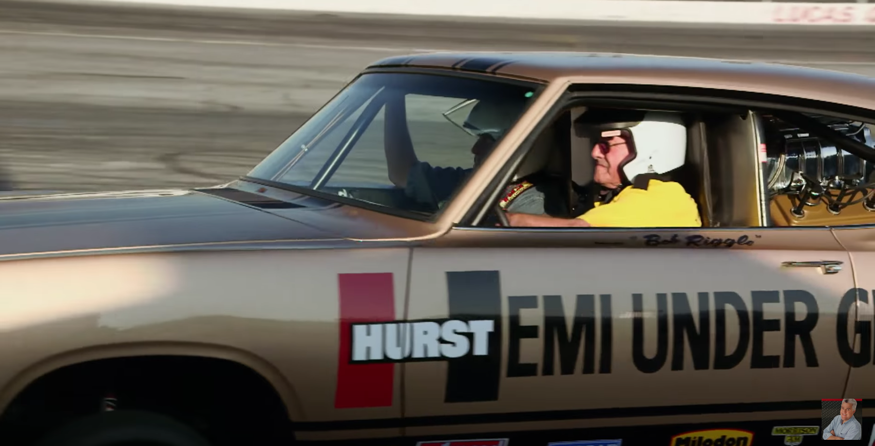 Jay Leno Breaks the First Rule of Riding in a Race Car.