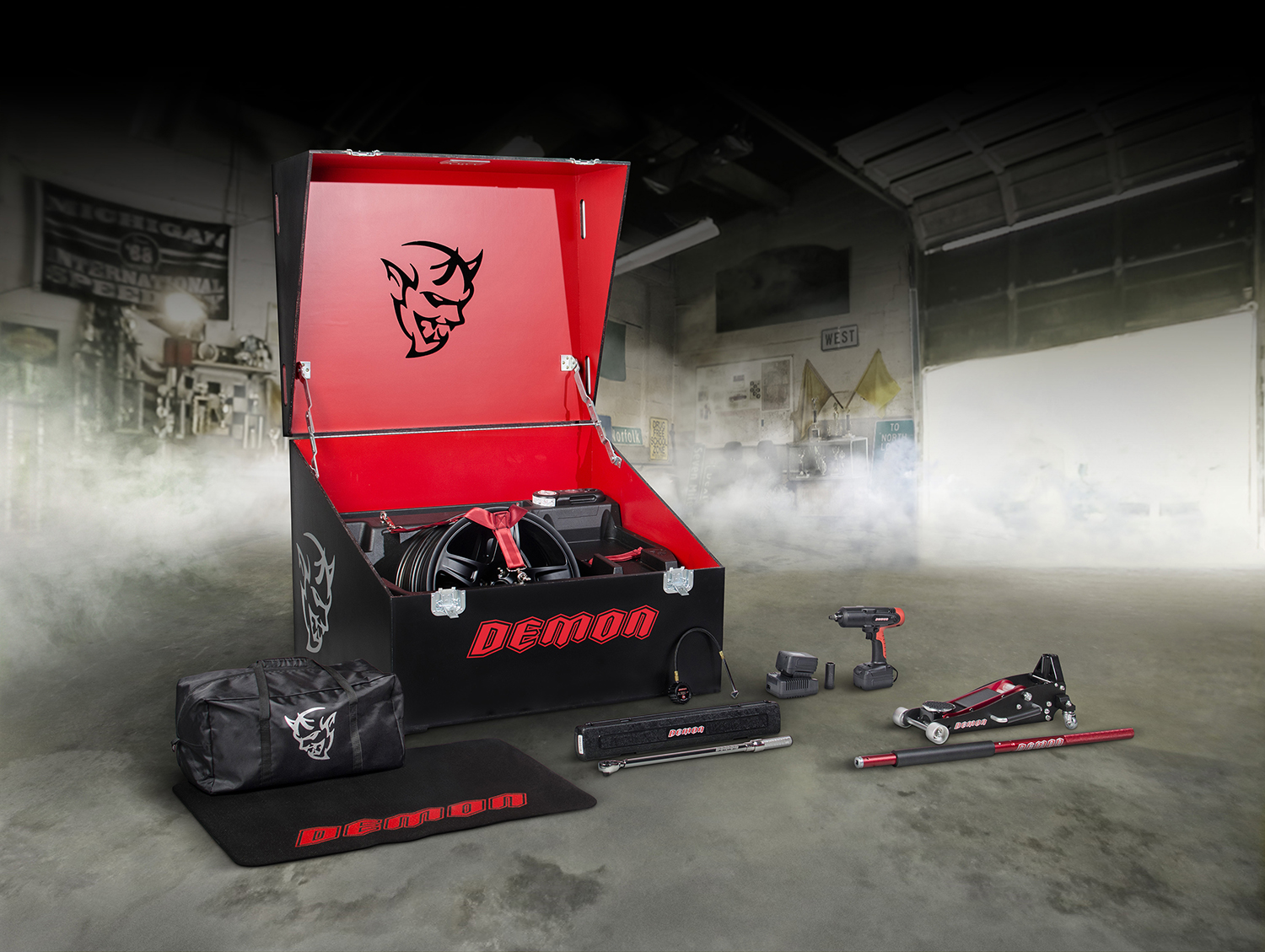 The Demon Crate delivers what customers need to take the 2018 Dodge Challenger SRT Demon from the street to the drag strip and back again. This is a special, limited-production set of tools for the Dodge Challenger SRT Demon that offers a street-to-track transformation experience as exclusive as the car itself.
