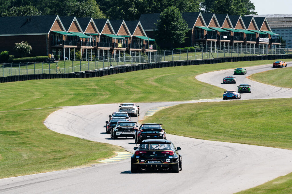 Race cars on track at Virginia International Raceway